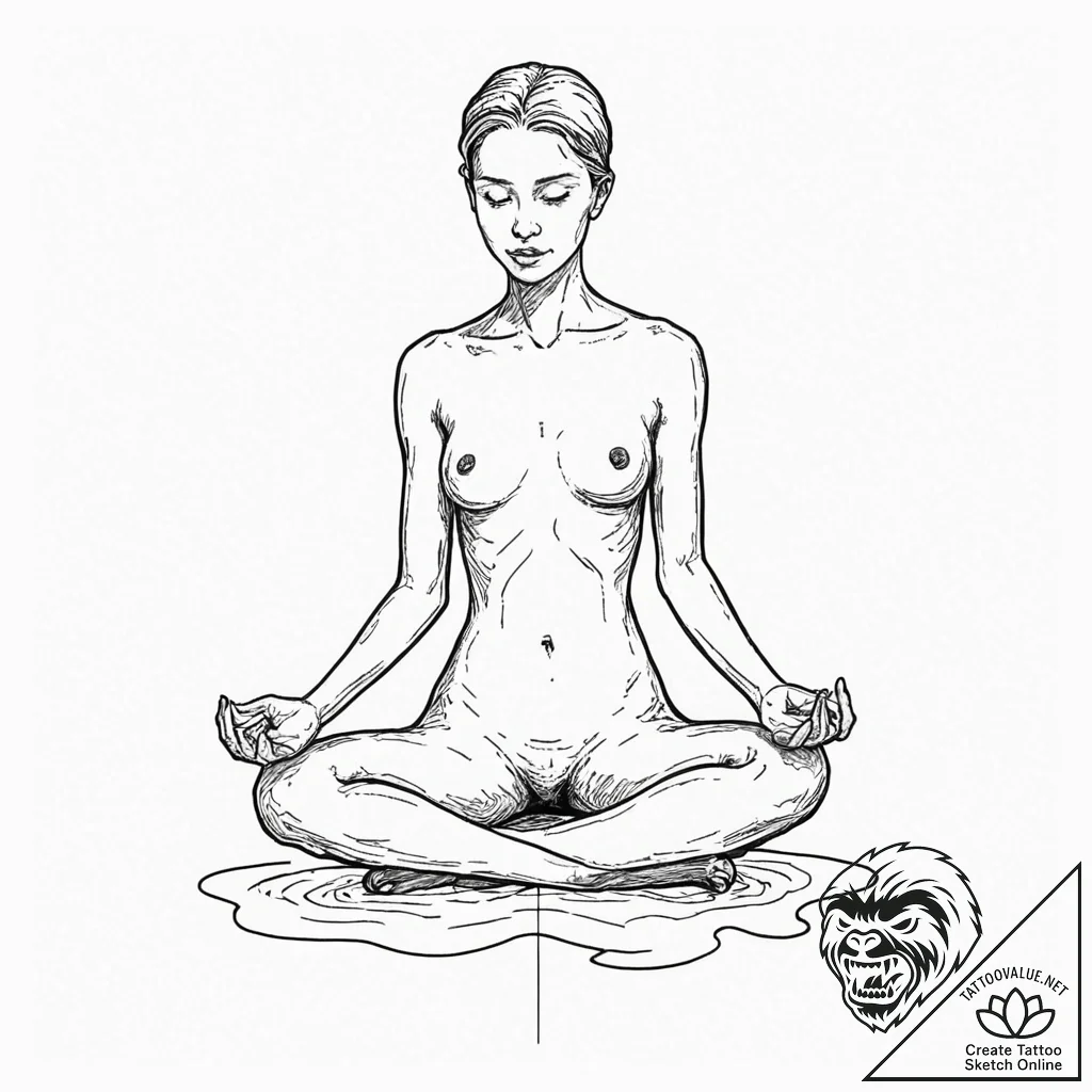 Tattoo sketch, naked ai, pure thought, a simp... - tattoo sketch (№1752373272_0, 13.07.2025 02:21) — tattoovalue.net
