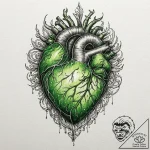 Tattoo sketch, kryptonite heart, a stylized h… – tattoo sketch (№1752373760_0, 13.07.2025 02:29) — tattoovalue.net