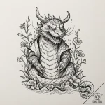 Tattoo sketch, robot gardener, cultivating li… – tattoo sketch (№1752374095_0, 13.07.2025 02:34) — tattoovalue.net