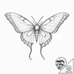 Tattoo sketch, luna moth, data pattern wings,… – tattoo sketch (№1752374689_0, 13.07.2025 02:44) — tattoovalue.net