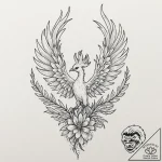 Tattoo sketch, xerophyte phoenix, a phoenix,… – tattoo sketch (№1752375027_0, 13.07.2025 02:50) — tattoovalue.net