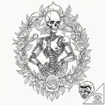 Tattoo sketch, cyber-gardener: a figure with… – tattoo sketch (№1752375535_0, 13.07.2025 02:58) — tattoovalue.net