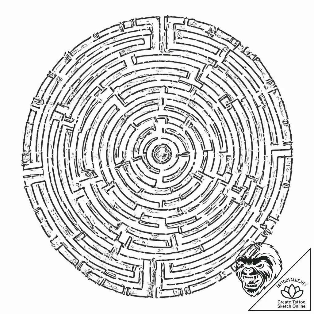Tattoo sketch, twisted path of fate (data lab... - tattoo sketch (№1752375619_0, 13.07.2025 03:00) — tattoovalue.net