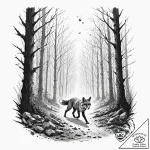 Tattoo sketch, light-footed scout, data trail… – tattoo sketch (№1752376128_0, 13.07.2025 03:08) — tattoovalue.net