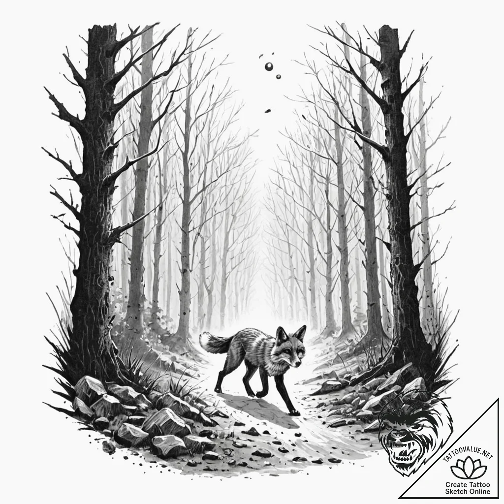 Tattoo sketch, light-footed scout, data trail... - tattoo sketch (№1752376128_0, 13.07.2025 03:08) — tattoovalue.net