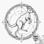 Tattoo sketch, kangaroo of quantum leaps, a p… – tattoo sketch (№1752376887_0, 13.07.2025 03:21) — tattoovalue.net