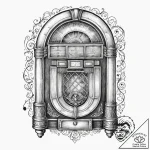 Tattoo sketch, jukebox of epochs, a classic v… – tattoo sketch (№1752377564_0, 13.07.2025 03:32) — tattoovalue.net