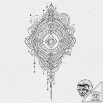Tattoo sketch, ethereal encryption key, a flo… – tattoo sketch (№1752377902_0, 13.07.2025 03:38) — tattoovalue.net