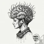 Tattoo sketch, deep thought diver, a figure i… – tattoo sketch (№1752378495_0, 13.07.2025 03:48) — tattoovalue.net
