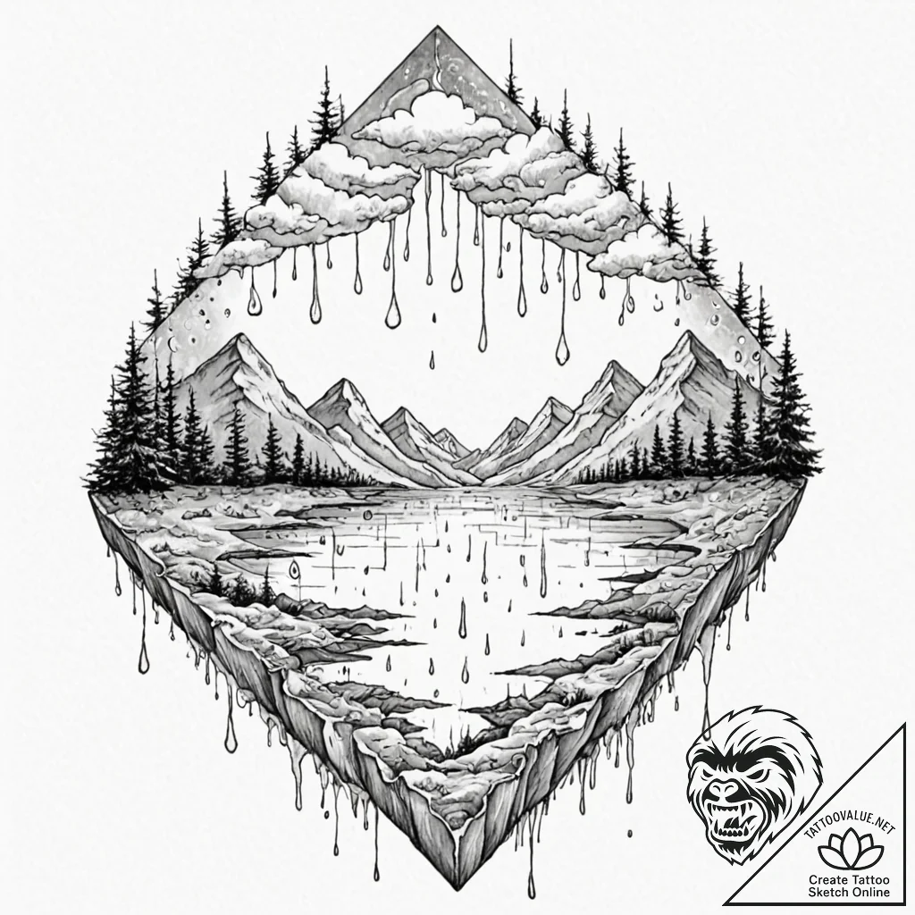 Tattoo sketch, windowpane of parallel worlds,... - tattoo sketch (№1752378665_0, 13.07.2025 03:51) — tattoovalue.net
