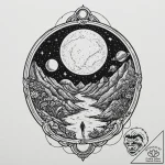 Tattoo sketch, exoplanet explorer’s lantern,… – tattoo sketch (№1752379260_0, 13.07.2025 04:01) — tattoovalue.net