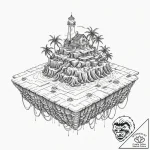 Tattoo sketch, drifting data island, a small,… – tattoo sketch (№1752379513_0, 13.07.2025 04:05) — tattoovalue.net