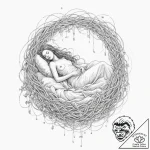 Tattoo sketch, oneiroi dream weave, a sleepin… – tattoo sketch (№1752380361_0, 13.07.2025 04:19) — tattoovalue.net