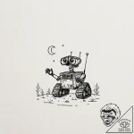 Tattoo sketch, moon-powered robot, a small, c… – tattoo sketch (№1752381121_0, 13.07.2025 04:32) — tattoovalue.net