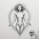 Tattoo sketch, human spirit, digital aura, a… – tattoo sketch (№1752381376_0, 13.07.2025 04:36) — tattoovalue.net