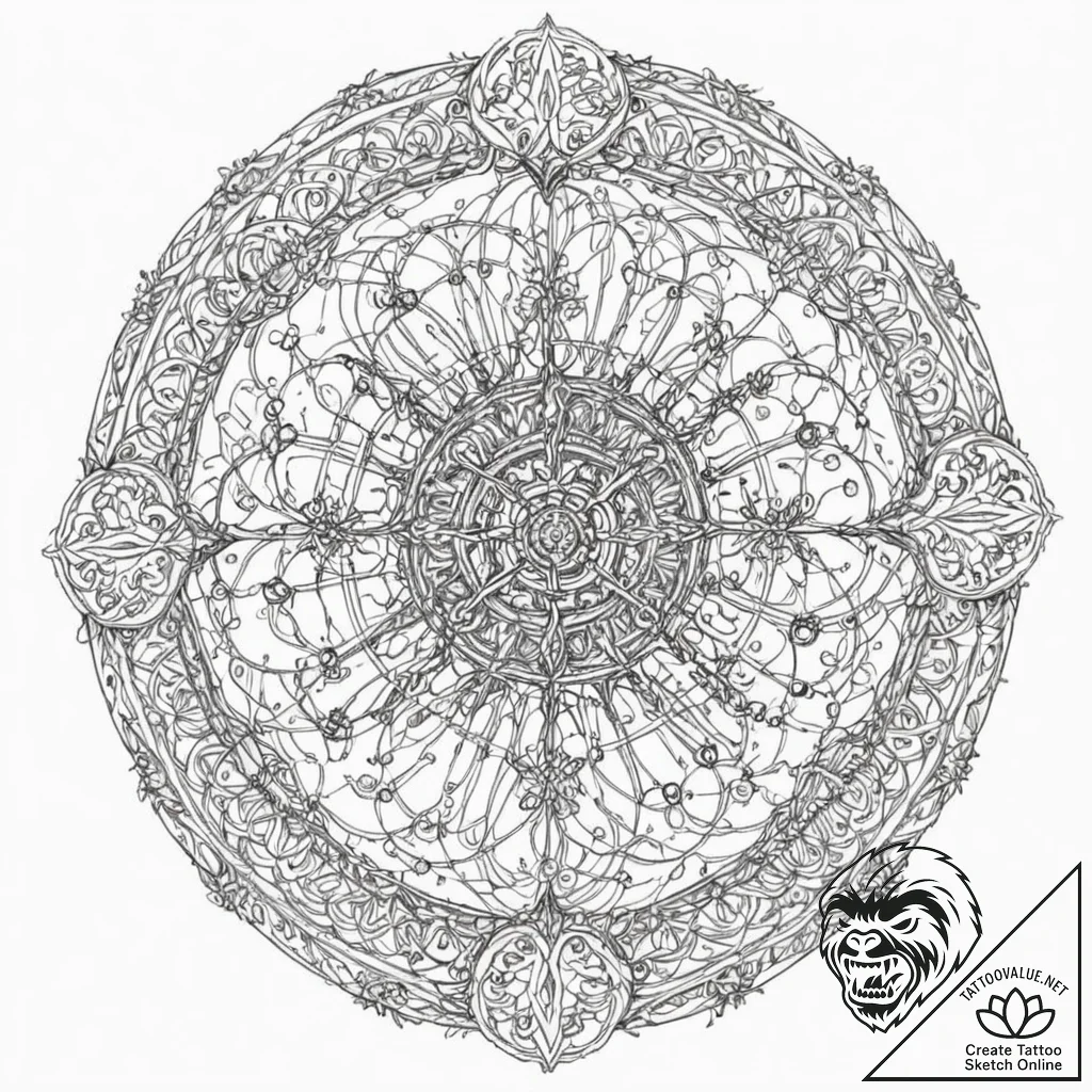 Tattoo sketch, interconnected microcosm, a cr... - tattoo sketch (№1752381544_0, 13.07.2025 04:39) — tattoovalue.net