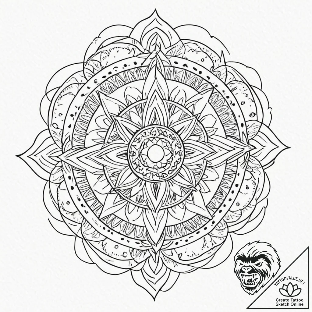 Tattoo sketch, philosopher's portable cosmos,... - tattoo sketch (№1752382485_0, 13.07.2025 04:54) — tattoovalue.net