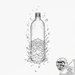 Tattoo sketch, bottled message floating in a… – tattoo sketch (№1752382822_0, 13.07.2025 05:00) — tattoovalue.net