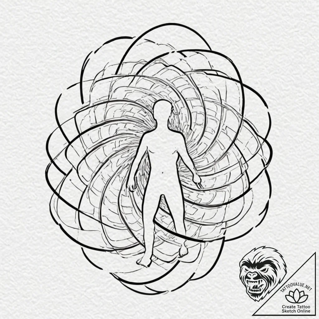 Tattoo sketch, vortex of personal growth, a s... - tattoo sketch (№1752383076_0, 13.07.2025 05:04) — tattoovalue.net