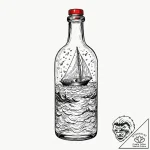 Tattoo sketch, yacht in a bottle, digital sea… – tattoo sketch (№1752383164_0, 13.07.2025 05:06) — tattoovalue.net