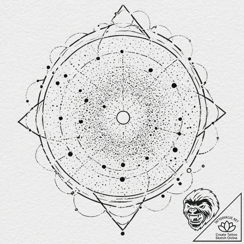 Tattoo sketch, the great filter (cosmic sieve... - tattoo sketch (№1752383930_0, 13.07.2025 05:18) — tattoovalue.net