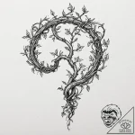 Tattoo sketch, vine of vitality, data sap, a… – tattoo sketch (№1752384700_0, 13.07.2025 05:31) — tattoovalue.net