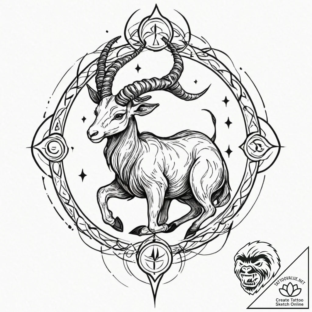 Tattoo sketch, zodiac sign, holographic proje... - tattoo sketch (№1752384868_0, 13.07.2025 05:34) — tattoovalue.net