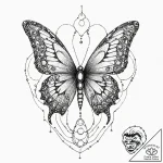 Tattoo sketch, butterfly emerging from a chry… – tattoo sketch (№1752384955_0, 13.07.2025 05:35) — tattoovalue.net
