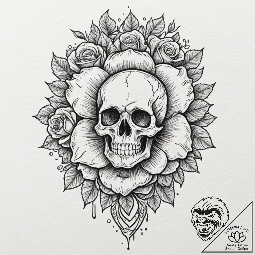 Tattoo sketch, an atomic bomb explosion made... - tattoo sketch (№1752385040_0, 13.07.2025 05:37) — tattoovalue.net