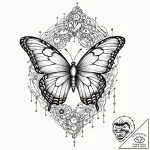 Tattoo sketch, butterfly emerging from a chry… – tattoo sketch (№1752385211_0, 13.07.2025 05:40) — tattoovalue.net