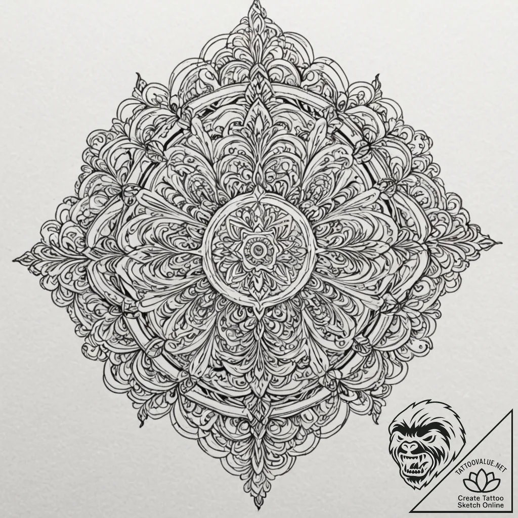 Tattoo sketch, an abstract visualization of a... - tattoo sketch (№1752385554_0, 13.07.2025 05:45) — tattoovalue.net