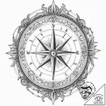 Tattoo sketch, dream logic compass, a compass… – tattoo sketch (№1752385983_0, 13.07.2025 05:53) — tattoovalue.net