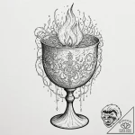 Tattoo sketch, chalice of knowledge: a mediev… – tattoo sketch (№1752386152_0, 13.07.2025 05:55) — tattoovalue.net