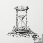 Tattoo sketch, hourglass of humanity’s progre… – tattoo sketch (№1752386575_0, 13.07.2025 06:02) — tattoovalue.net