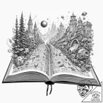 Tattoo sketch, never-ending storybook (digita… – tattoo sketch (№1752386916_0, 13.07.2025 06:08) — tattoovalue.net