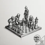 Tattoo sketch, chessboard of choices: a chess… – tattoo sketch (№1752387089_0, 13.07.2025 06:11) — tattoovalue.net