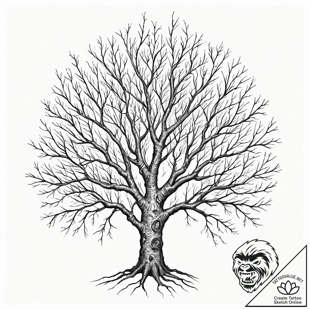 Tattoo sketch, tactile tree of touch (haptic... - tattoo sketch (№1752387514_0, 13.07.2025 06:18) — tattoovalue.net