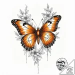 Tattoo sketch, rebirth in rust, a rusted, dec… – tattoo sketch (№1752387683_0, 13.07.2025 06:21) — tattoovalue.net