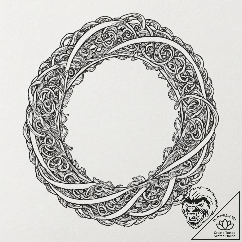Tattoo sketch, eternal loop of progress, an i... - tattoo sketch (№1752387768_0, 13.07.2025 06:22) — tattoovalue.net