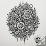 Tattoo sketch, fractured timepiece face, a cl… – tattoo sketch (№1752387940_0, 13.07.2025 06:25) — tattoovalue.net