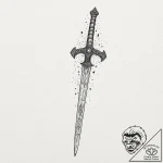 Tattoo sketch, xiphos sword, cosmic edge, an… – tattoo sketch (№1752388364_0, 13.07.2025 06:32) — tattoovalue.net