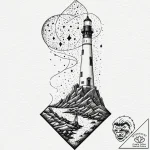 Tattoo sketch, galactic lighthouse keeper, a… – tattoo sketch (№1752389303_0, 13.07.2025 06:48) — tattoovalue.net