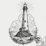Tattoo sketch, lighthouse, guiding digital sh… – tattoo sketch (№1752389645_0, 13.07.2025 06:54) — tattoovalue.net