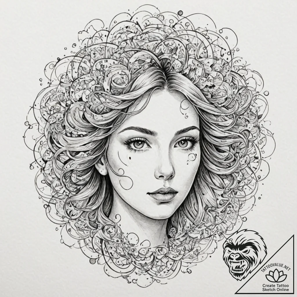 Tattoo sketch, numerical nebula portrait, a s... - tattoo sketch (№1752390151_0, 13.07.2025 07:02) — tattoovalue.net