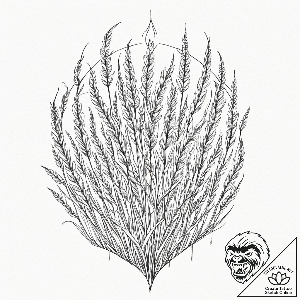 Tattoo sketch, yielding field, quantum harves... - tattoo sketch (№1752390236_0, 13.07.2025 07:03) — tattoovalue.net