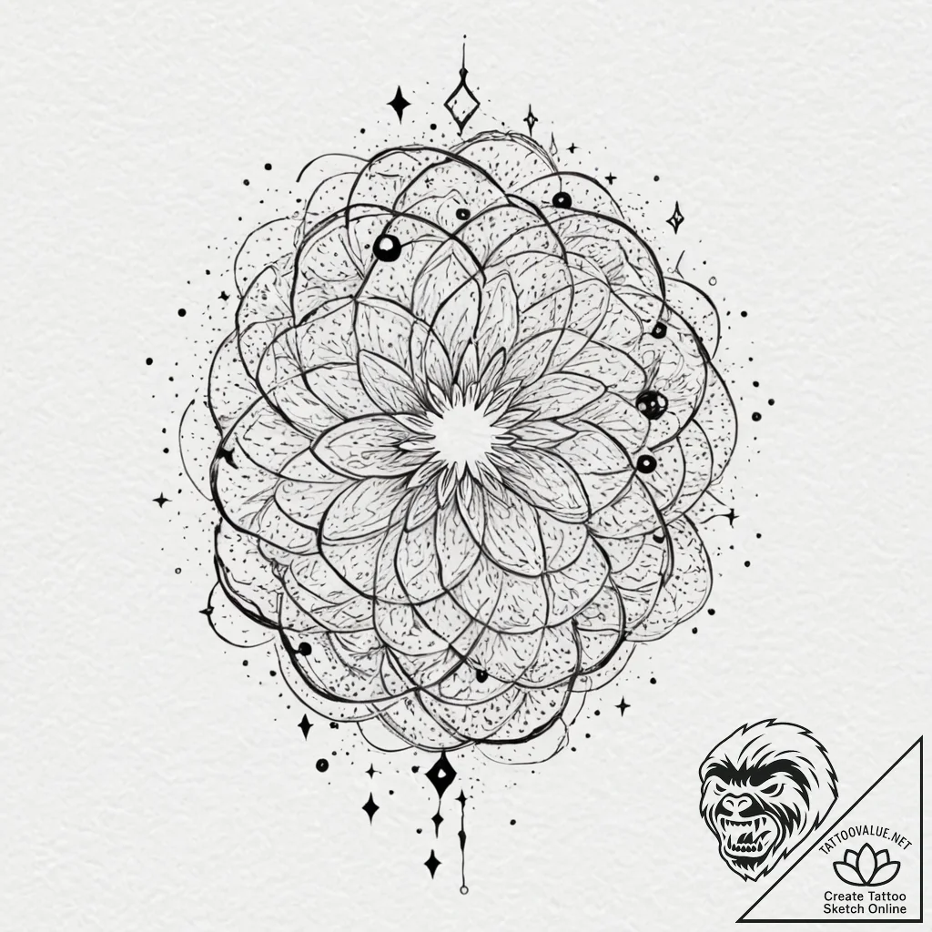 Tattoo sketch, nebula of new beginnings, a vi... - tattoo sketch (№1752390318_0, 13.07.2025 07:05) — tattoovalue.net