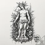 Tattoo sketch, broken classical statue, overg… – tattoo sketch (№1752390402_0, 13.07.2025 07:06) — tattoovalue.net