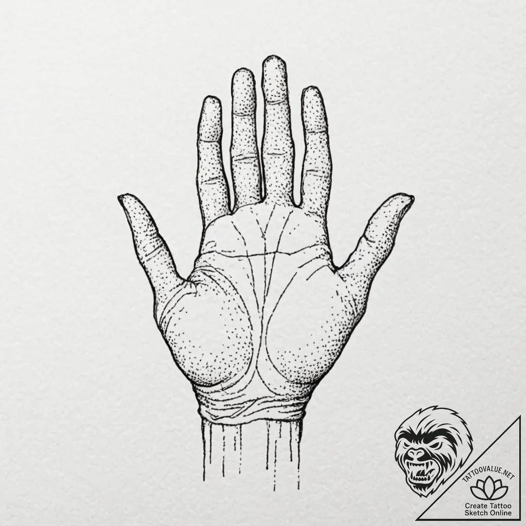 Tattoo sketch, future farm hand, a human hand... - tattoo sketch (№1752391084_0, 13.07.2025 07:18) — tattoovalue.net