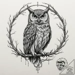 Tattoo sketch, owl of ancient code, a wise, m… – tattoo sketch (№1752391338_0, 13.07.2025 07:22) — tattoovalue.net