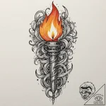 Tattoo sketch, torch of truth, luminous flame… – tattoo sketch (№1752391423_0, 13.07.2025 07:23) — tattoovalue.net